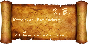 Koronkai Bernadett névjegykártya