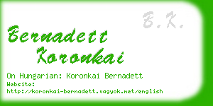 bernadett koronkai business card